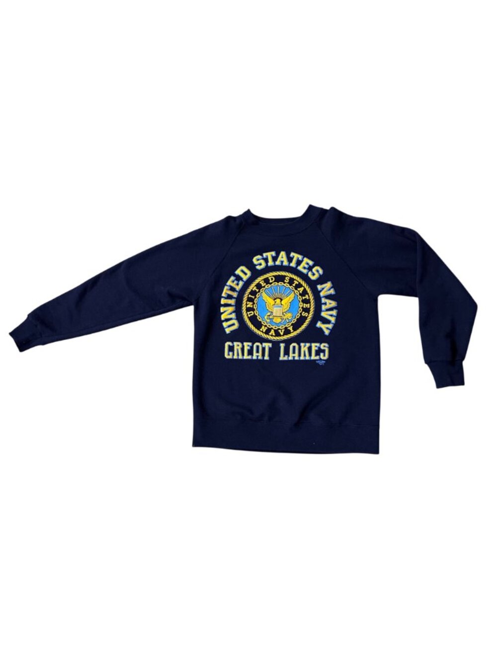 Vintage United States Navy Great Lakes Sweatshirt Crewneck USA Large Blue - Picture 2 of 9